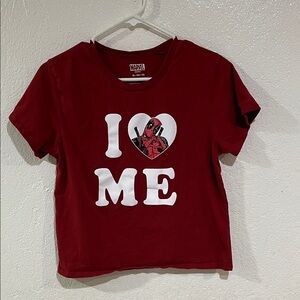 Marvel  Burgundy 'I Heart Me' crop top